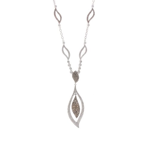 14k WG 4.19 Carat White Champagne Diamond Oval 