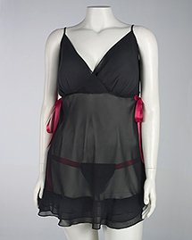Ribbon Tie Chemise Set
