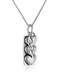 Sterling Silver "I Love You More" Two Charm Reversible Necklace, 18"