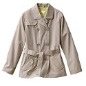 Soft grey girl's short trench coat