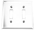 Amerelle Genuine Clear Mirror Beveled Glass 2 Toggle Wallplate - Style Collection