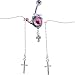 Passion Pink Gem Dolphin Cross Dangle BELLY CHAIN