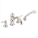 Showhouse by Moen Waterhill Two Handle Roman Tub Faucet with Built - in Hand Shower Diverter in Nickel
