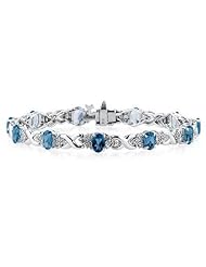 14k White Gold Diamond and Sapphire Bracelet