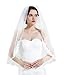 Wedding Bridal Veil with Comb 1 Tier Lace Applique Edge Fingertip Length 36