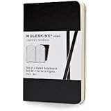 Moleskine Volant Notebook (Set of 2 ), Extra Small, Ruled, Black, Soft Cover (2.5 x 4)