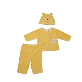 Buy Absorba 3 Piece Velour Teddy Bear Pant Set (3 Months) by Absorba