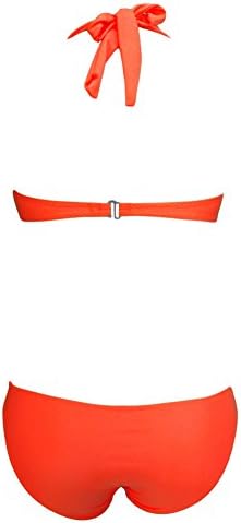 Cougar's Collection Solid Strappy Halter Neck Textured Bikini Swimsuit