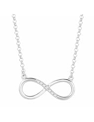Sterling Silver 0.005ct Diamond Infinity Necklace (H-I, I2-I3)