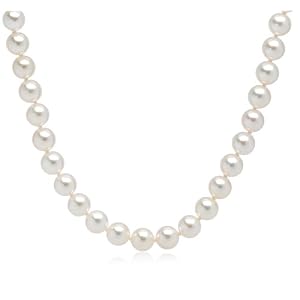 18k White Gold 7.5-8mm Akoya Cultured Pearl Necklace, 18