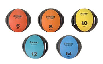 Aeromat Dual Grip Power Medicine Ball, 9cm/12-Pound, Black/Teal On Sale