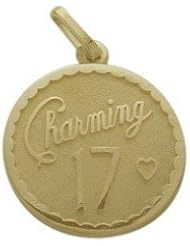 Yellow Gold Charming #17 Age Expression Pendant with chain