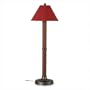 Bahama Weave Floor Outdoor Lamp with Sunbrella Shade Lamp Finish: Red Castagno, Shade Color: Antique Beige Linen