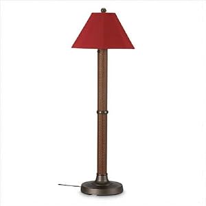 Bahama Weave Floor Outdoor Lamp with Sunbrella Shade Lamp Finish: Red Castagno, Shade... by Patio Living Concepts