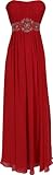 Strapless Chiffon Goddess Long Gown Prom Dress Formal Bridesmaid Junior Plus Size, Size: 2X, Color: Red