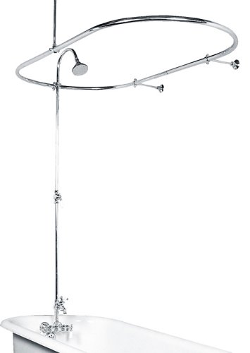 Buy Shower system for Clawfoot tub CHROME Heavy duty Bath shower w/ large Oval ring -JT-17 NEW (Baths From The Past Showers, Plumbing, Bathtubs Showers & Saunas, Showers, Modules & Installation Kits)