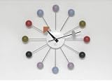 Orbit Wall Clock Rainbow balls - wood