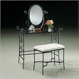 Powell Furniture Garden District Matte Black Vanity - 935-290