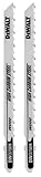 DEWALT DW3750H2 4-Inch 6TPI Fast Wood Cut High Cobalt Steel T-Shank Jig Saw Blade (2-Pack)