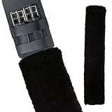 Roma Sheepskin Dressage Girth Cover 100% Merino Wool - Black 28
