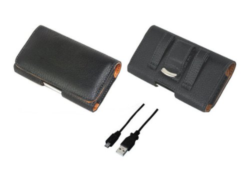 For BlackBerry Bold 9900 Premium Pouch Case + USB Data Sync Cable Protection and Power Package Set + Bonus Cleaning Cloth