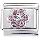CRYSTAL Gem JUNE BIRTHSTONE DAISY Italian Charm
