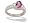 14K White Gold Genuine Oval Pink Tourmaline and Diamond Ring - Size 4