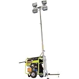 Pramac Generator with Halogen Light Tower and Wheel Kit - 14,000 Surge Watts, 11,700 Rated Watts, Model# S14000 Light TOWER KIT