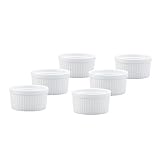 HIC Porcelain 6-Ounce Souffle Dish, Set of Six