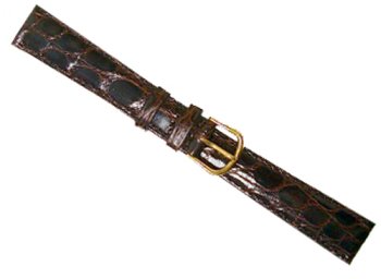 deBeer handcrafted in France  Gen Croco Long band with a soft hypo allergenic nu buck lining  Brown  Size 17 MM