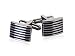 Jewelry : Textured Blue Enamel Silver Cufflinks with Presentation Box