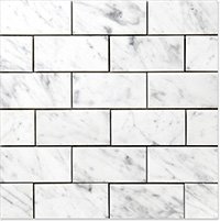 CARRARA (CARRERA) MARBLE 3x6" SUBWAY HONED TILE VENATO EXCLUSIVE FROM BUILDERS DEPOT DIRECT