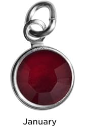 Sterling Silver Mother's Loving Embrace Crimson Red Crystal Charm