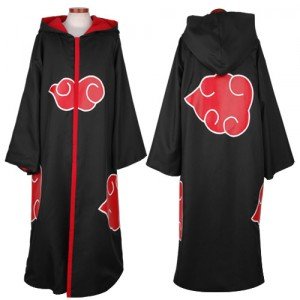 Japanese Anime cosplay costumes Red Naruto Akatsuki Members Costume Cloak