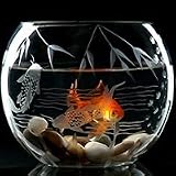 Pet Supplies : Koi Etched Fish Bowl