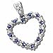 14Kt White Gold Open Heart Sapphire and Diamond Pendant