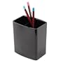 Contemporary Plastic Pencil Holder, 2-Section, 4-7/8"x2-1/2"x4", Black DPS03532