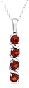 Sterling Silver Garnet Pendant, 18"