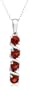 Sterling Silver Garnet Pendant, 18"