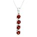 Sterling Silver Garnet Pendant, 18"