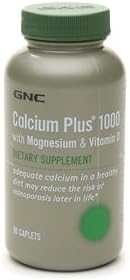 GNC Calcium Plus 1000 with Magnesium & Vitamin D, Caplets, 90 ea