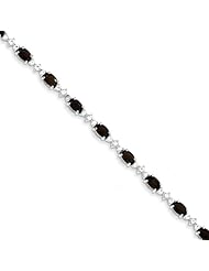 Sterling Silver Smokey Quartz & White Topaz Bracelet