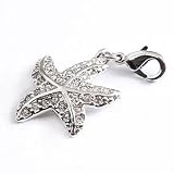 Charms Anhänger für Bettelarmband Seestern mit Strass