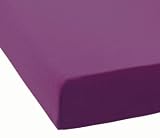 Produkt-Bild: Kinzler C-03170/50 Premium Baumwoll Jersey Spannbetttuch mit Elasthan Gr&ouml;sse 180-200 x 200cm brombeer
