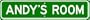 ANDY ROOM SIGN - Personalized Gift Boy or Girl, Aluminum