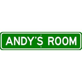 ANDY ROOM SIGN - Personalized Gift Boy or Girl, Aluminum