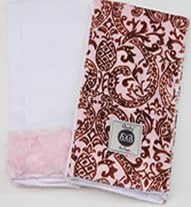 Baby Burpies, Burp Cloth Set of 2 (Paisley Pink)