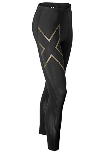 2XU Men's MCS Thermal Compression Tights, Black/Gold, Small