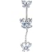 Fancy Solar Blue Triple Butterfly Dangle Belly Button Ring