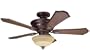 HUNTER HR 23924 44" Ceiling Fan Roman Bronze With Light Fixture & 5 Toasted Walnut Blades